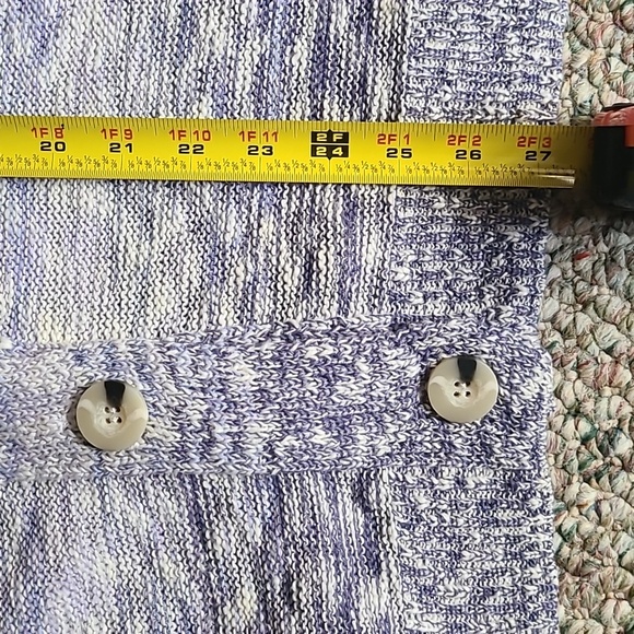 ARIZONA JEAN CO WOMEN'S JUNIORS PLUS SIZE PURPLE/WHITE BUTTON CARDIGAN SIZE XXL - Picture 14 of 16